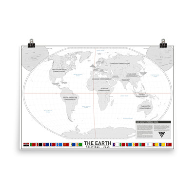 The Earth - Political Map 2665 | GTU Poster